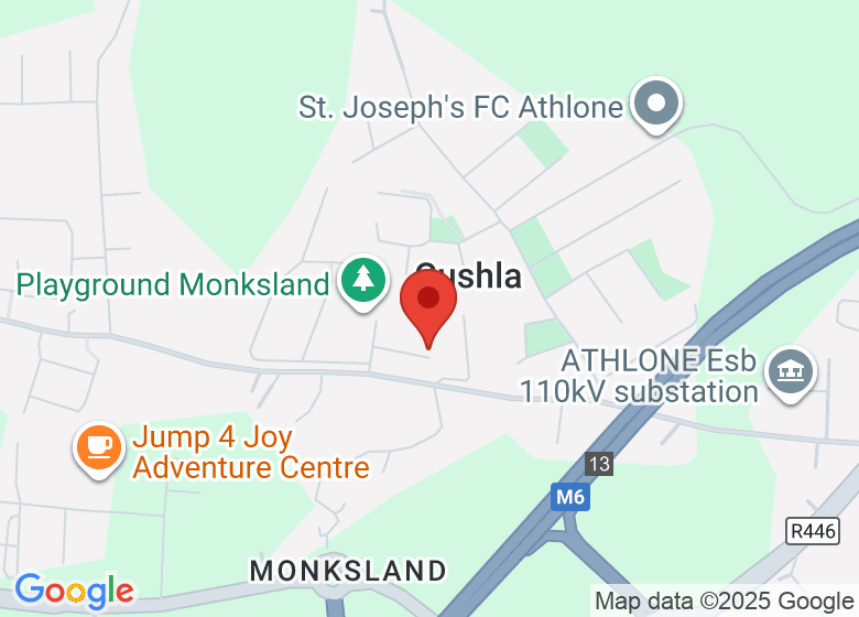 Map showing location of Monksland Community Centre