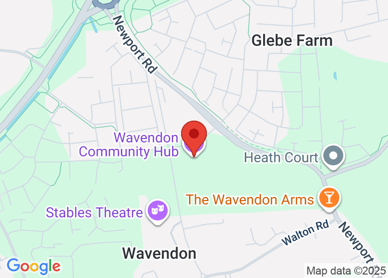Map showing location of Main Hall, Wavendon Community Hub