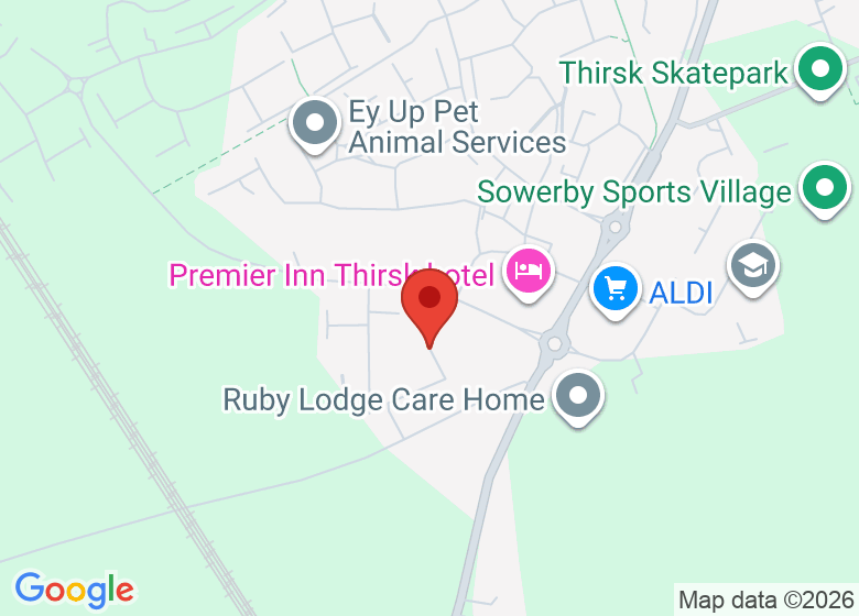 Map showing location of Padel Shed Thirsk