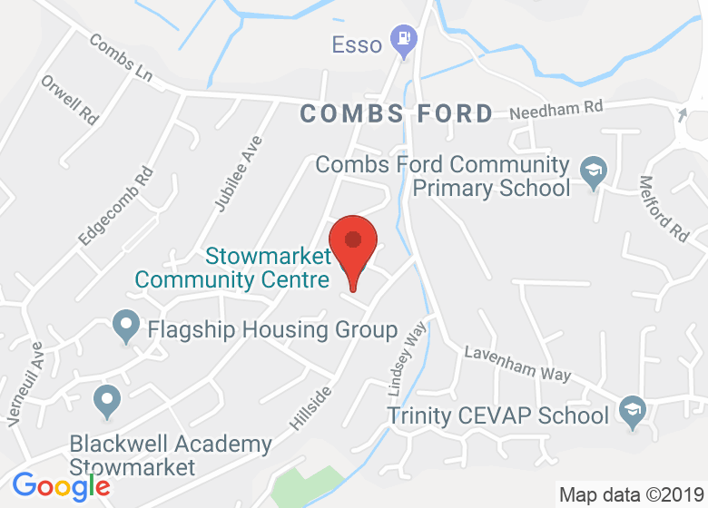 Map showing location of Stowmarket Community Centre