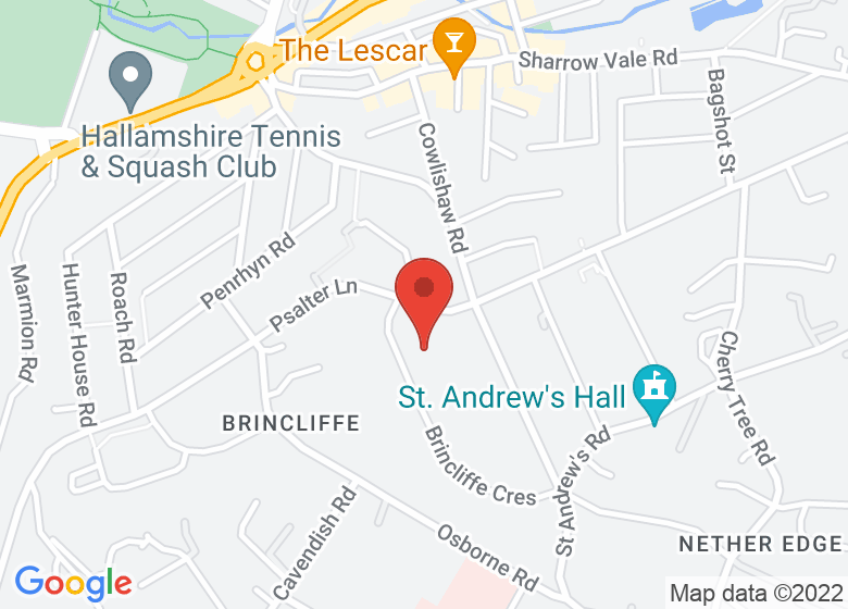 Map showing location of Kingfield Hall (Upper gate entrance)