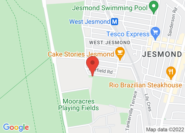 Map showing location of Jesmond Community Orchard