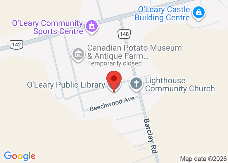 Map showing location of O'Leary Fire Department