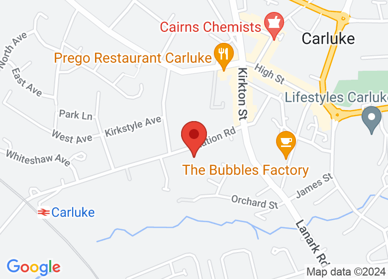 Map showing location of Kirkton Parish Church, Carluke
