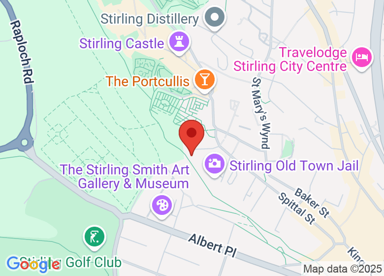 Map showing location of Cowane's Hospital