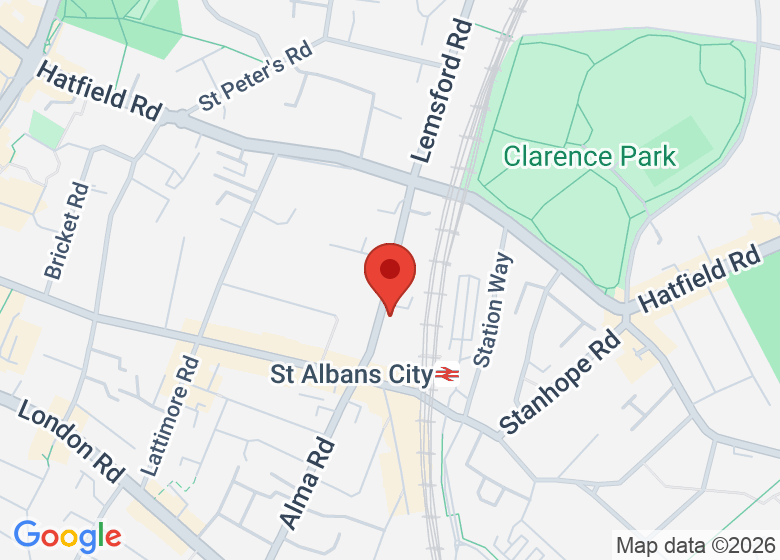 Map showing location of SS Alban & Stephen Catholic Church