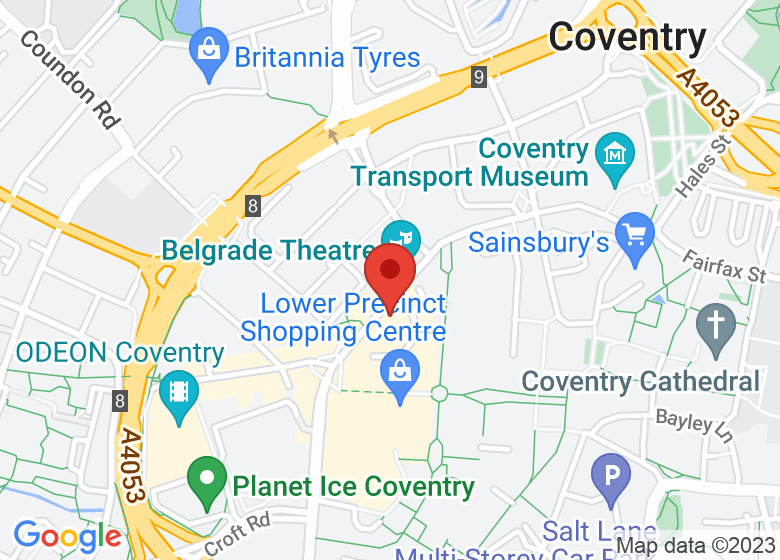 Map showing location of Cafe Morso Coventry