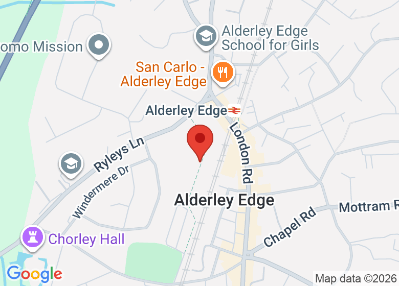 Map showing location of Alderley Edge Park