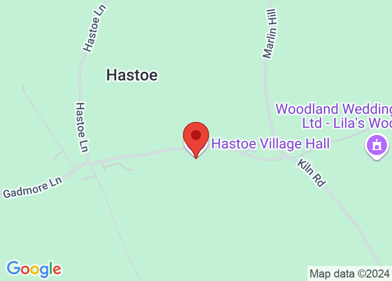 Map showing location of Hastoe Village Hall