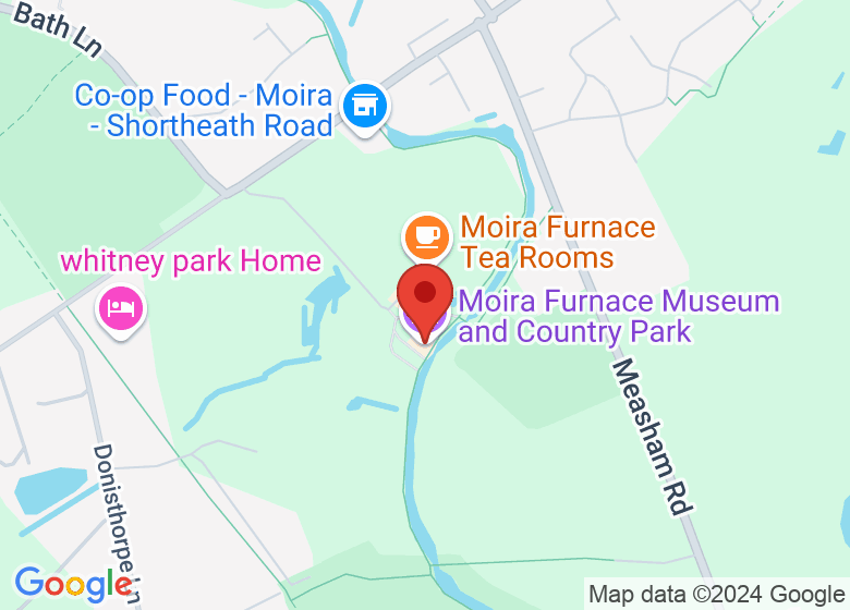 Map showing location of Moira Furnace Museum and Country Park