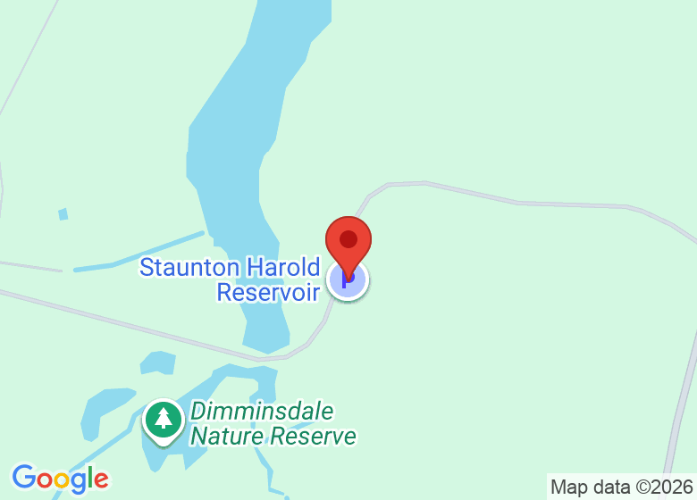 Map showing location of Staunton Harold Reservoir