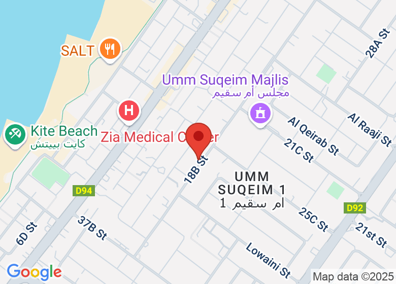 Map showing location of Just Be Yoga and Holistic Center