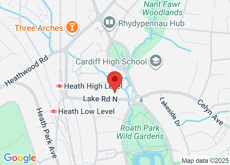 Map showing location of Christ Church, Roath Park