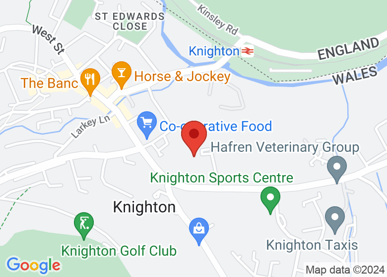 Map showing location of KNIGHTON TOWN FOOTBALL CLUB