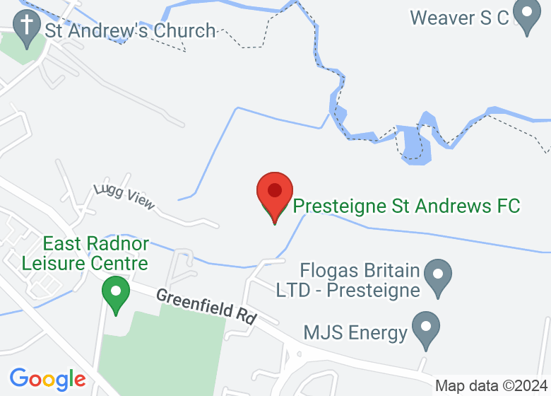 Map showing location of Presteigne St Andrews FC