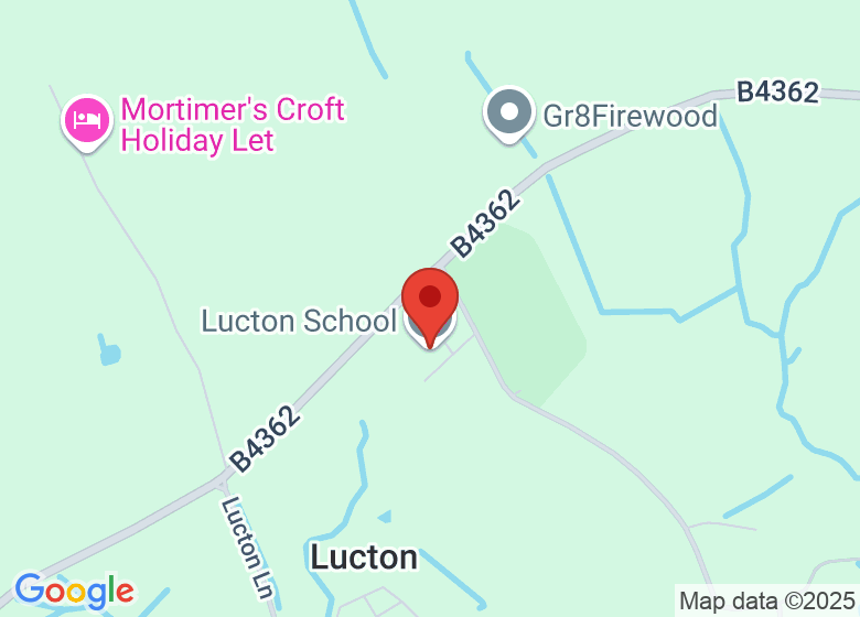 Map showing location of Lucton School