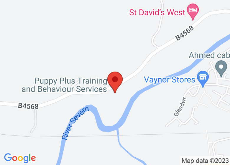 Map showing location of Puppy Plus Training and Behaviour Services
