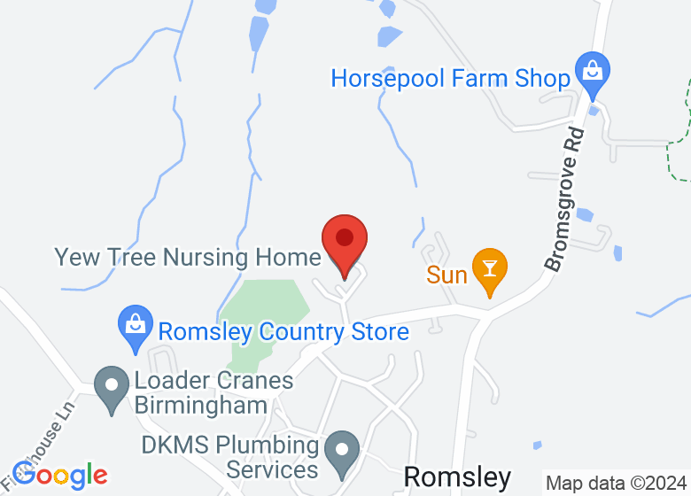 Map showing location of Yew Tree Nursing Home