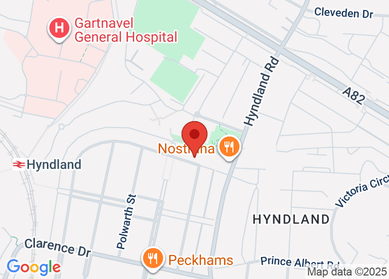 Map showing location of Hyndland Community Centre
