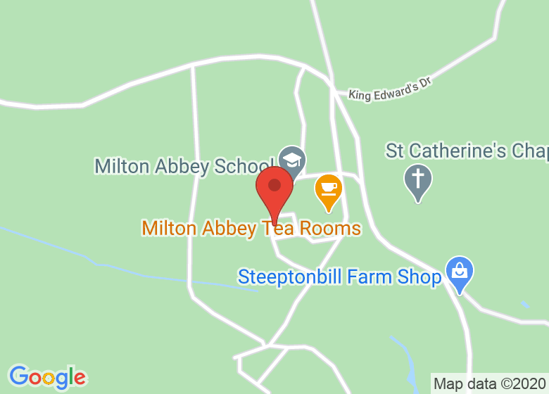 Map showing location of Milton Abbey Church
