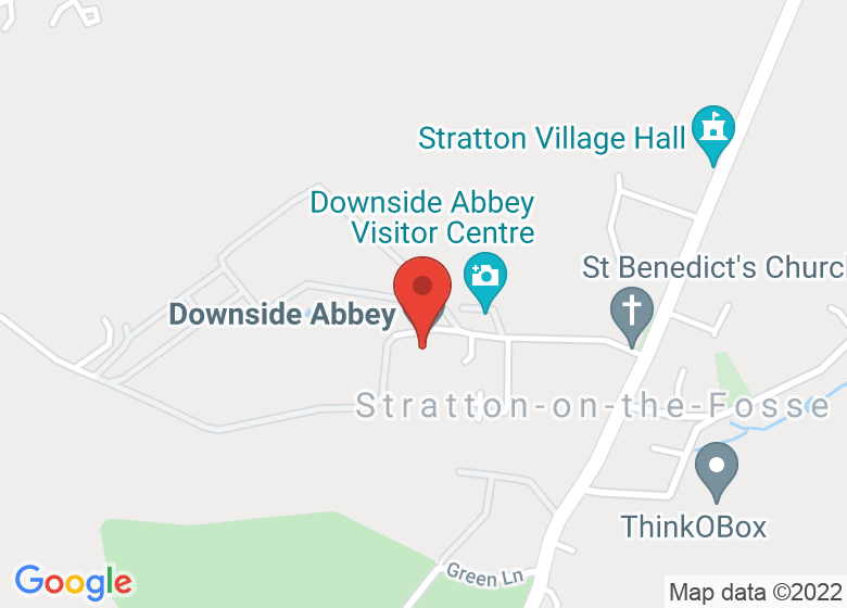 Map showing location of Downside Abbey
