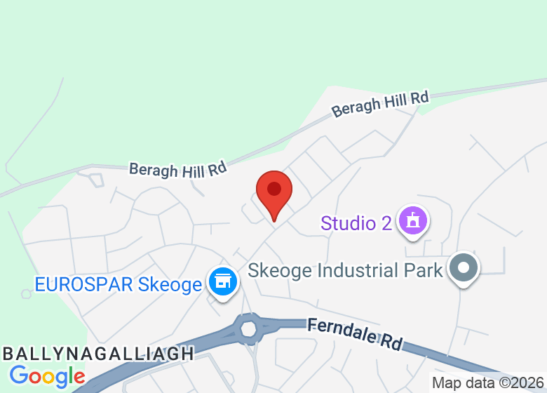 Map showing location of Glenabbey hub - facing Lynches shop
