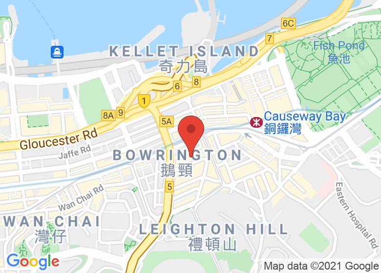Map showing location of Young Living Hong Kong Experience Centre
