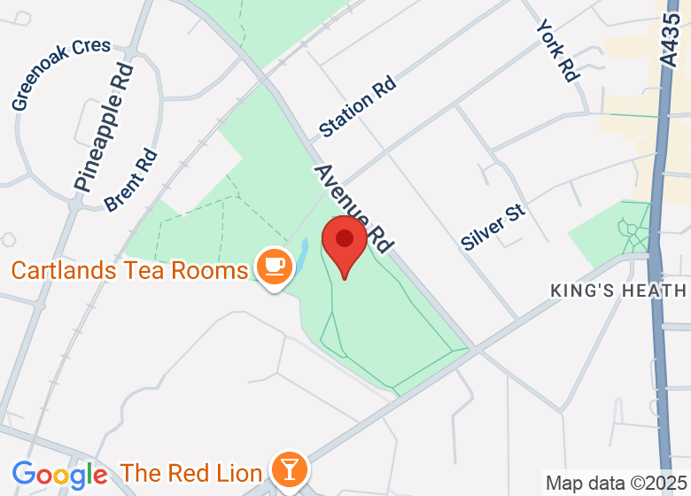 Map showing location of Kings Heath Park
