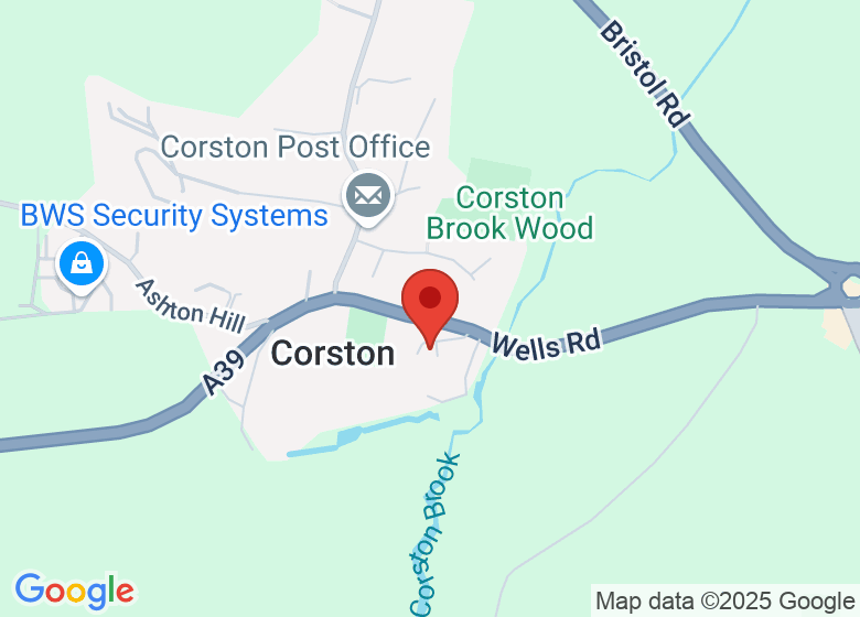 Map showing location of Corston Village Hall