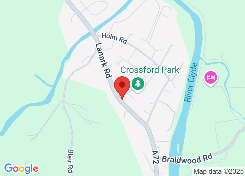 Map showing location of Crossford Village Hall