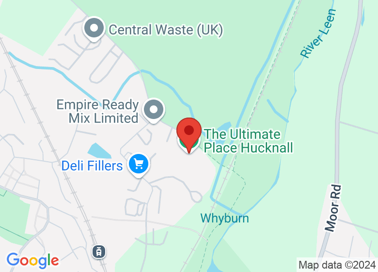 Map showing location of The Ultimate Place Hucknall