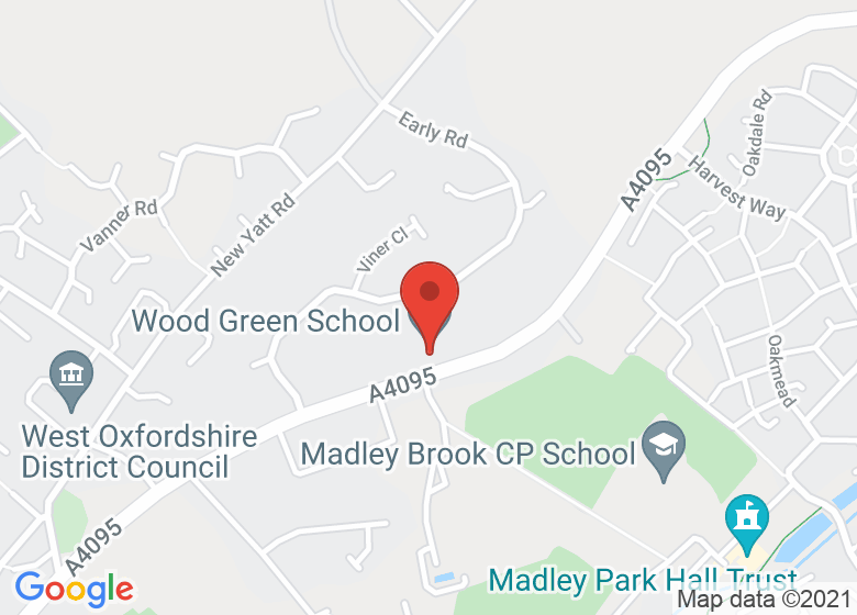 Map showing location of Wood Green School