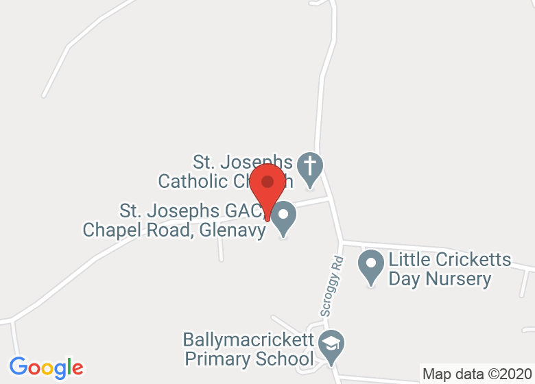 Map showing location of St. Clare's Community Hall