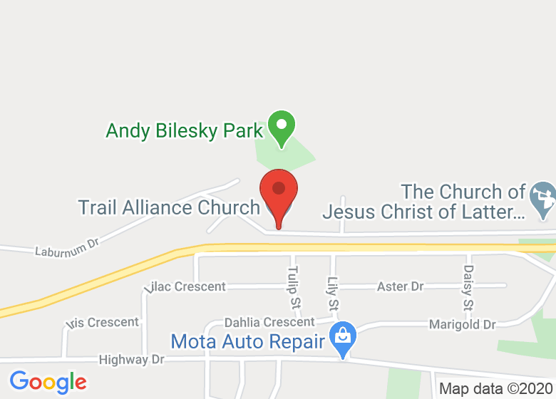 Map showing location of Trail Alliance Church