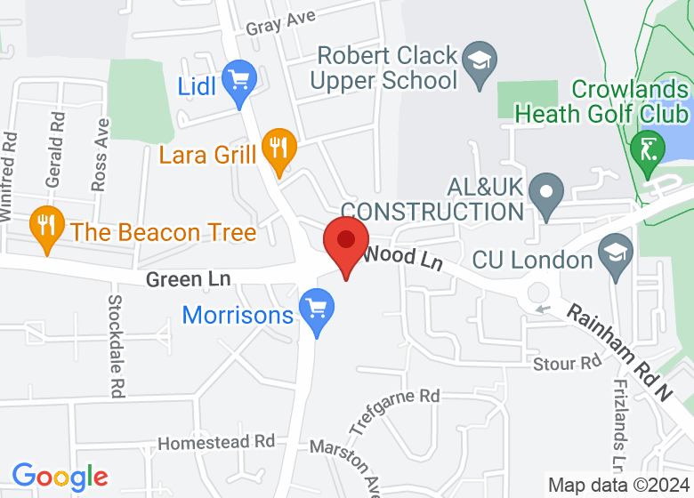 Map showing location of Becontree Heath Leisure Centre