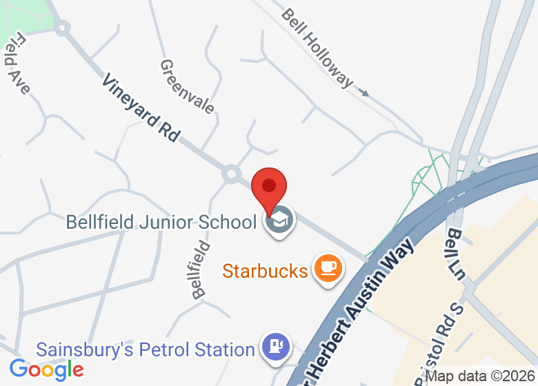 Map showing location of Bellfield Infant School