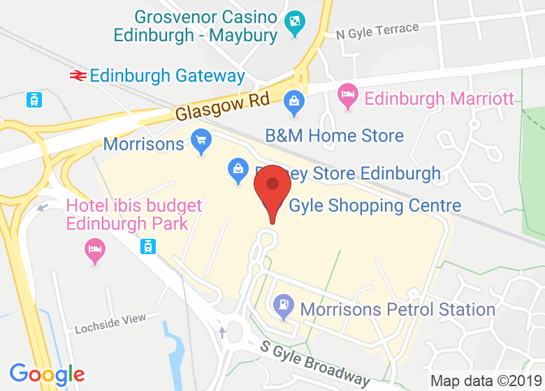 Map showing location of Gyle Shopping Centre