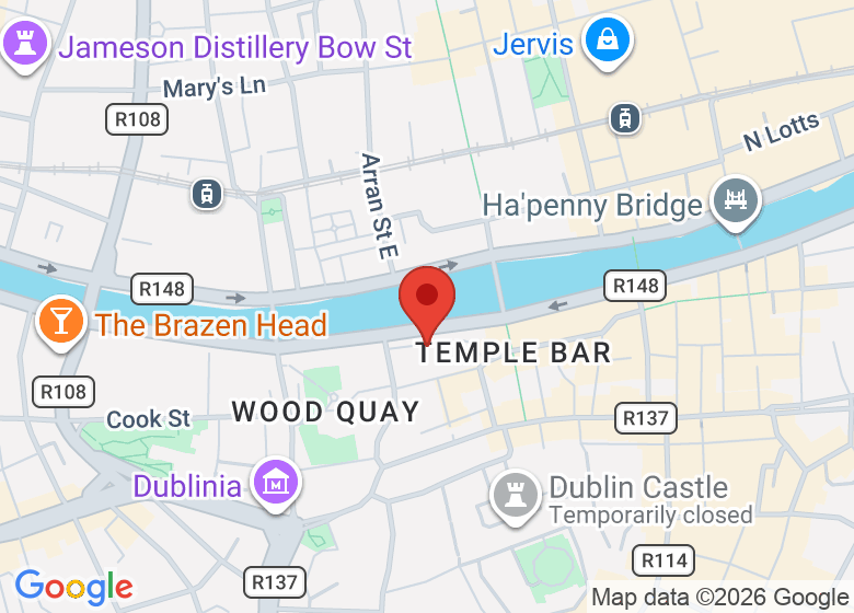 Map showing location of Smock Alley Theatre, 1662