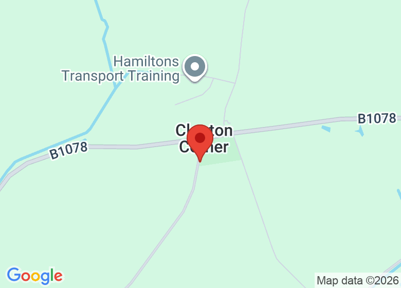 Map showing location of Clopton Village Hall