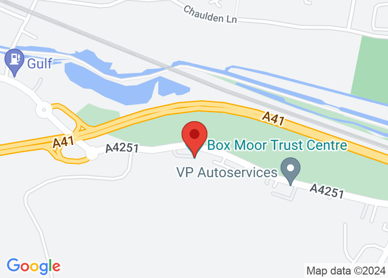 Map showing location of Box Moor Trust Centre