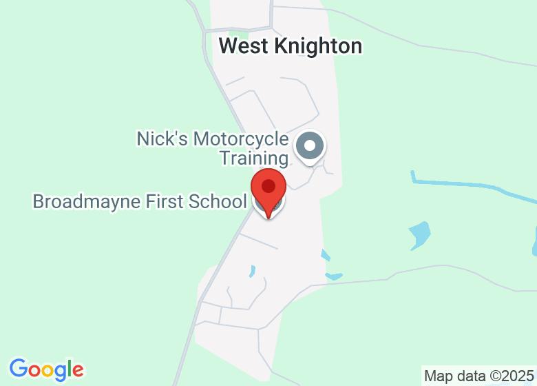 Map showing location of Broadmayne First School
