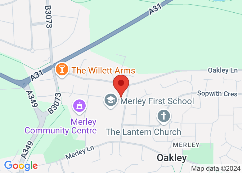 Map showing location of Merley First School