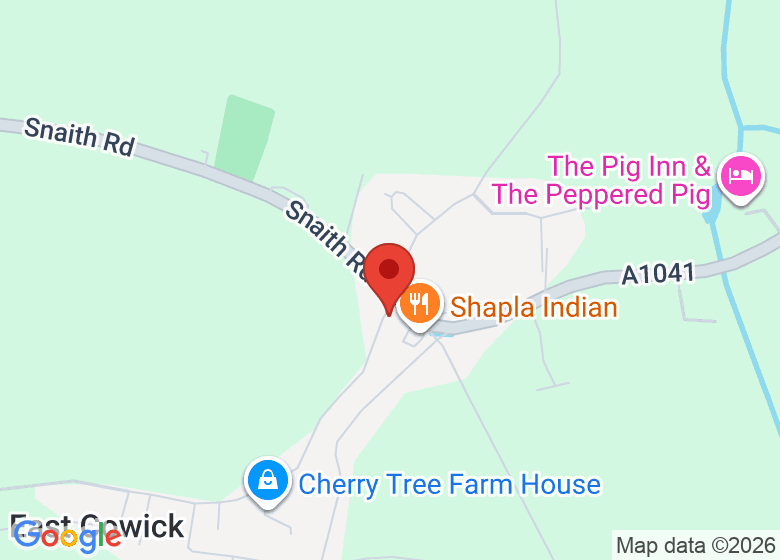 Map showing location of East Cowick Village Hall