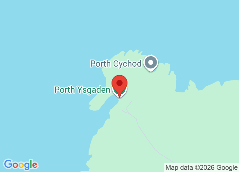 Map showing location of Porth Ysgaden