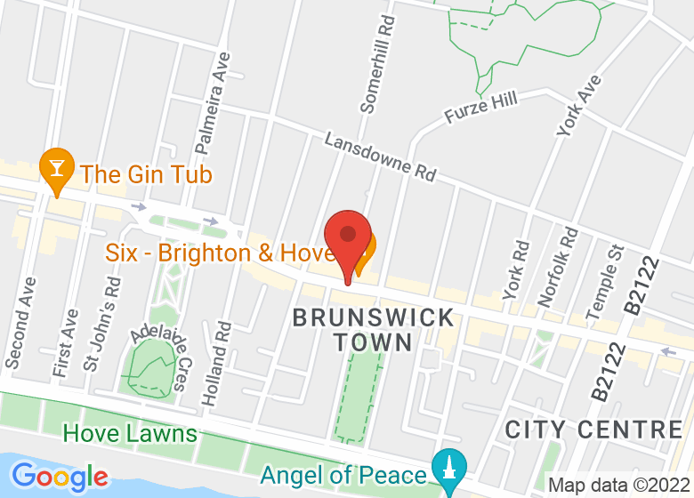 Map showing location of Upstairs @ Six Yoga Studio