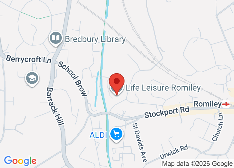 Map showing location of Life Leisure Romiley