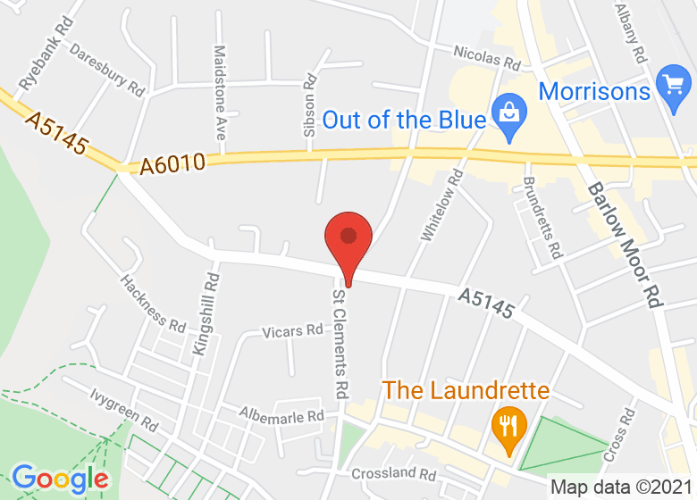 Map showing location of St Clement's Parish Church