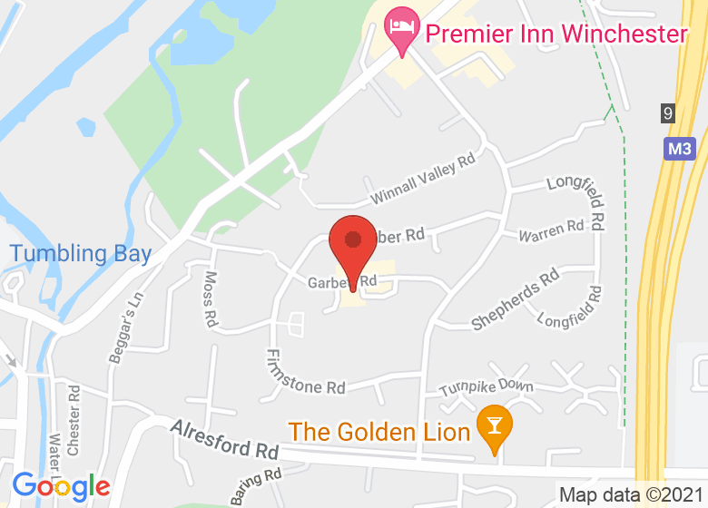 Map showing location of Winnall Community Association