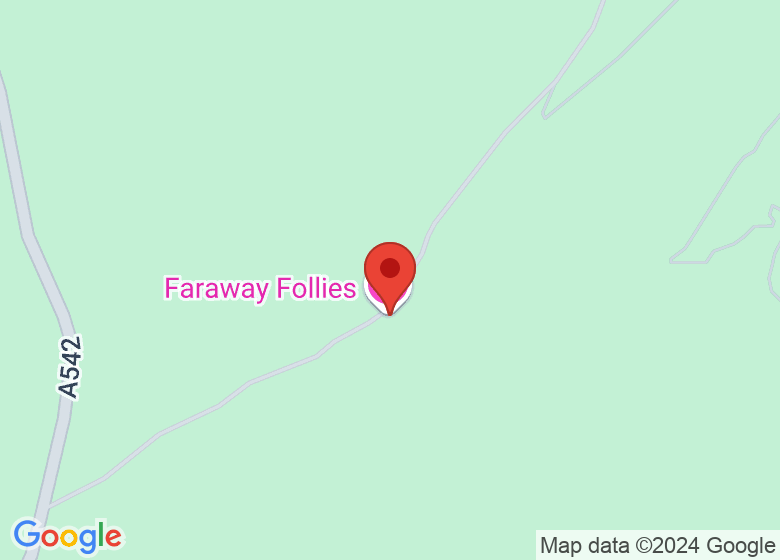 Map showing location of Faraway Follies