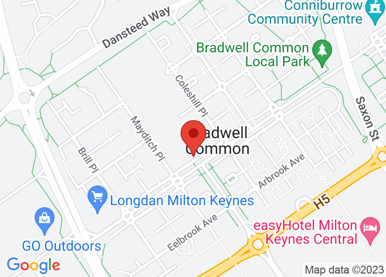 Map showing location of Bradwell Common Community Centre